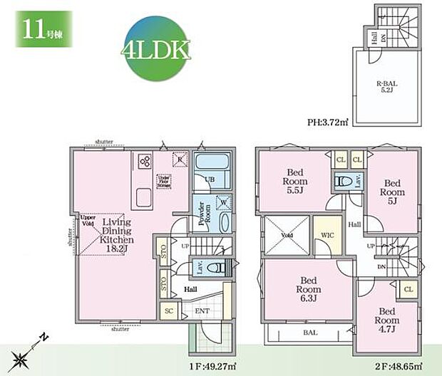 《間取り》■リビング中心の新生活。光を取り入れる明るく開放的な設計で居心地の良い時間を演出します。