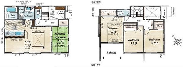 《間取り》■リビング中心の新生活。光を取り入れる開放的な設計で居心地の良い時間を演出します。
