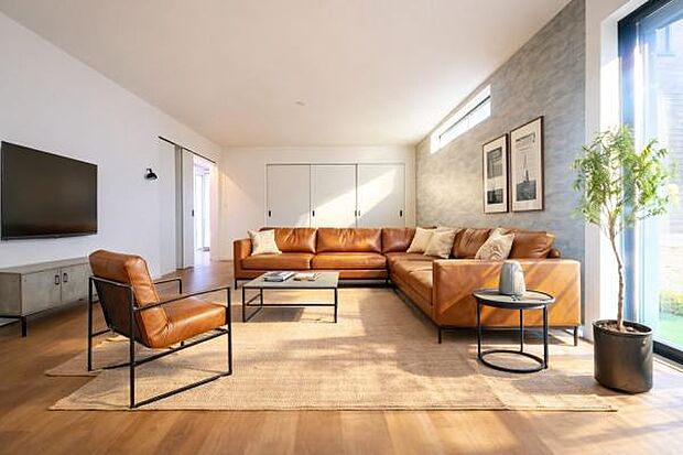 ゆとりを感じさせる上質で明るい空間が、住まう人や訪れる人を心地よく迎え入れてくれます。(本画像家具はCGで作成しており、実際に現地に家具はおかれておりません。また価格に家具は含まれておりません。)