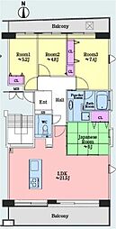シティ能見台いこいの街D棟 4LDKの間取図画像