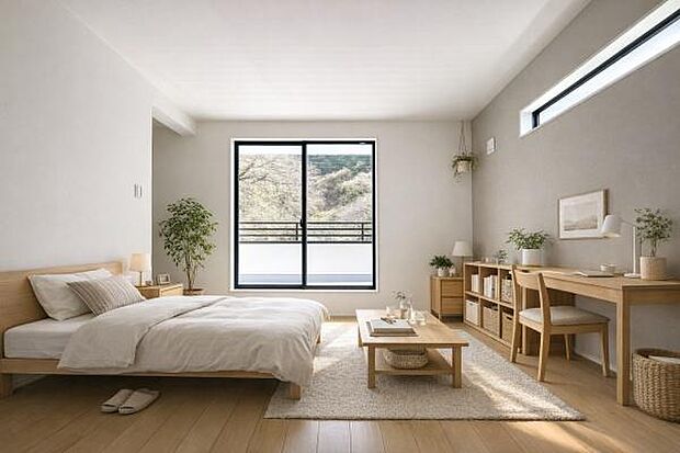 《寝室》 ■本画像は家具や小物の配置をCGで作成しており、実際に現地に家具や小物は置かれておりません。また、価格に家具や小物は含まれておりません。