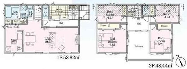 《間取り》■リビング中心の新生活。光を取り入れる明るく開放的な設計で居心地の良い時間を演出します。