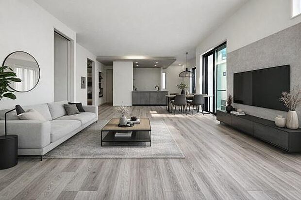 ゆとりを感じさせる上質で明るい空間が、住まう人や訪れる人を心地よく迎え入れてくれます。(本画像家具はCGで作成しており、実際に現地に家具はおかれておりません。また価格に家具は含まれておりません。)