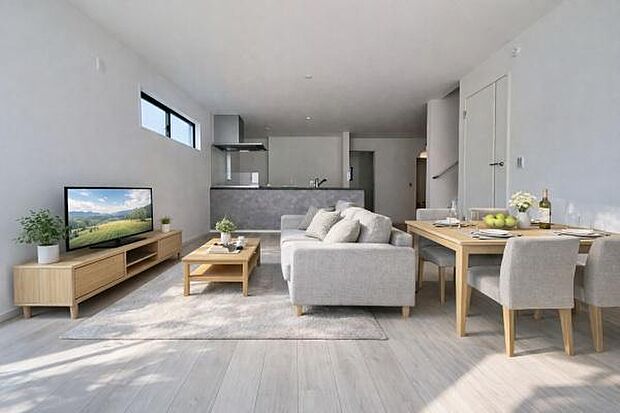 ゆとりを感じさせる上質で明るい空間が、住まう人や訪れる人を心地よく迎え入れてくれます。（本画像家具はCGで作成しており、実際に現地に家具はおかれておりません。また価格に家具は含まれておりません。）