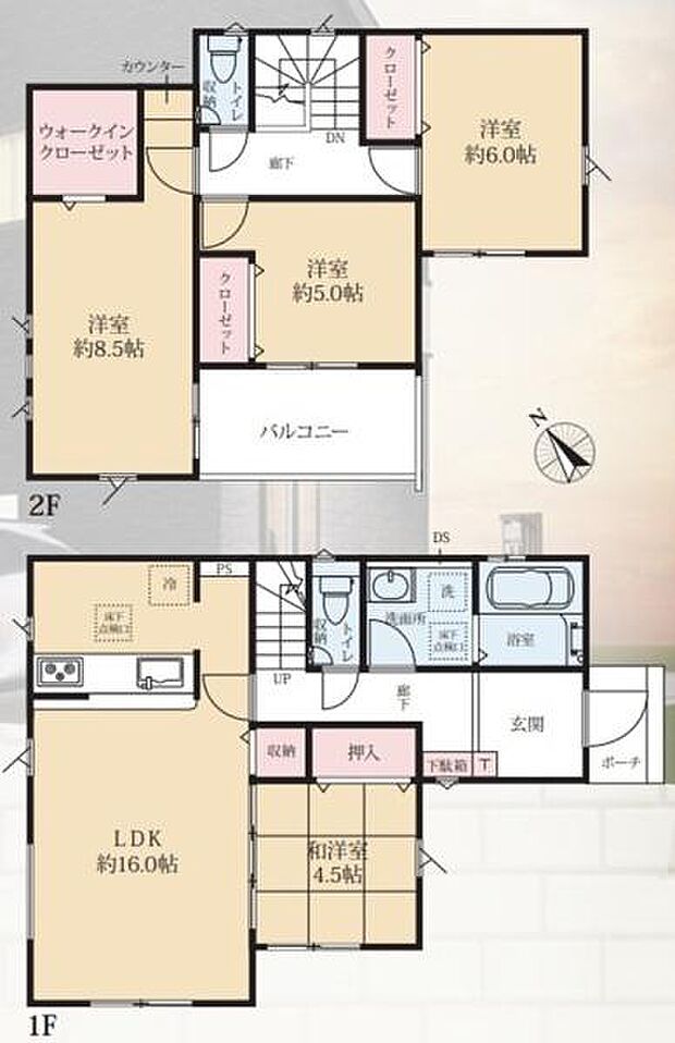 《間取り》■リビング中心の新生活。光を取り入れる明るく開放的な設計で居心地の良い時間を演出します。