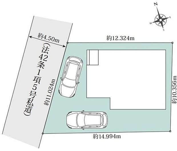 《区画図》　■カースペース2台あり（車種によります）。
