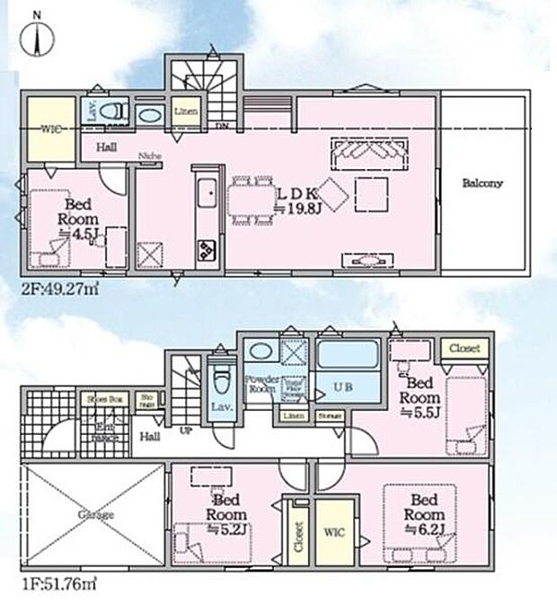 《間取り》■リビング中心の新生活。光を取り入れる明るく開放的な設計で居心地の良い時間を演出します。