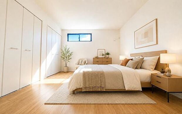 《寝室》 ■個の時間をたっぷり楽しめる快適空間です。本画像は家具家電や小物の配置をCGで作成しており、実際に現地に家具家電や小物は置かれておりません。また、価格に含まれておりません。