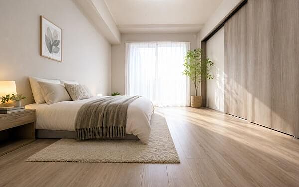 《寝室》　■個の時間をたっぷり楽しめる快適空間です。本画像は家具家電や小物の配置をCGで作成しており、実際に現地に家具家電や小物は置かれておりません。また、価格に含まれておりません。