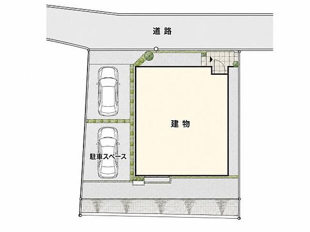 《区画図》　■カースペース2台あり（車種によります）。