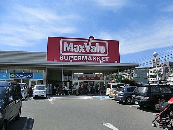 マックスバリュー津田山店まで1409m、イオン系列のスーパー。ワオンカードでポイントがたまるので、行きつけのスーパーにピッタリです。