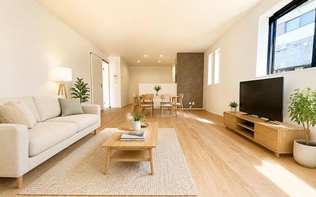 ゆとりを感じさせる上質で明るい空間が、住まう人や訪れる人を心地よく迎え入れてくれます。(本画像家具はCGで作成しており、実際に現地に家具はおかれておりません。また価格に家具は含まれておりません。)