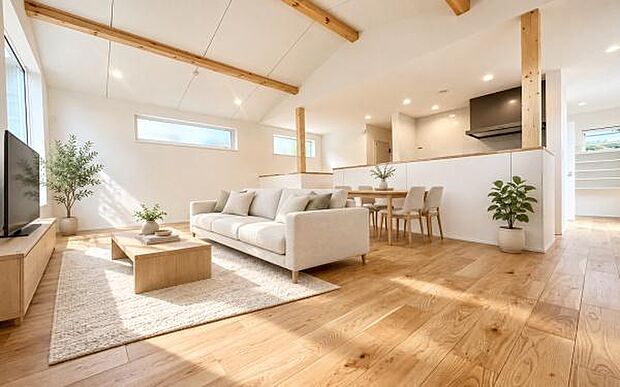 ゆとりを感じさせる上質で明るい空間が、住まう人や訪れる人を心地よく迎え入れてくれます。(本画像家具はCGで作成しており、実際に現地に家具はおかれておりません。また価格に家具は含まれておりません。)