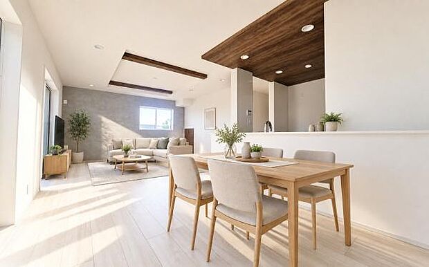 ゆとりを感じさせる上質で明るい空間が、住まう人や訪れる人を心地よく迎え入れてくれます。(本画像家具はCGで作成しており、実際に現地に家具はおかれておりません。また価格に家具は含まれておりません。)