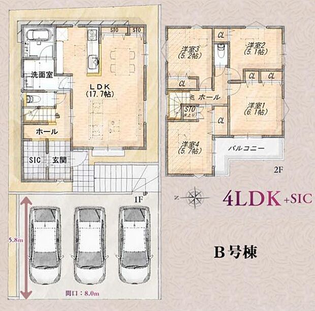《間取り》■リビング中心の新生活。光を取り入れる開放的な設計で居心地の良い時間を演出します。