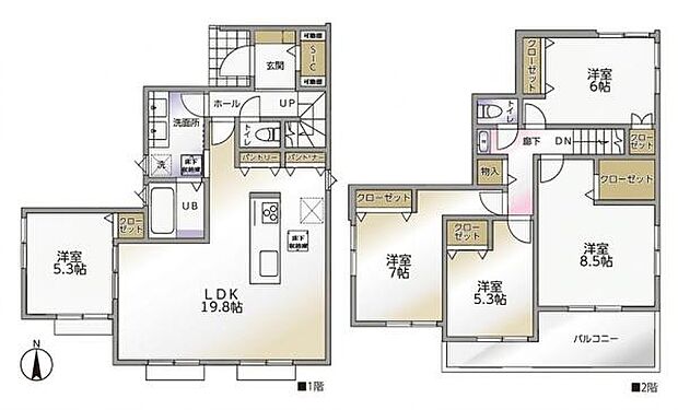 《間取り》■リビング中心の新生活。光を取り入れる明るく開放的な設計で居心地の良い時間を演出します。