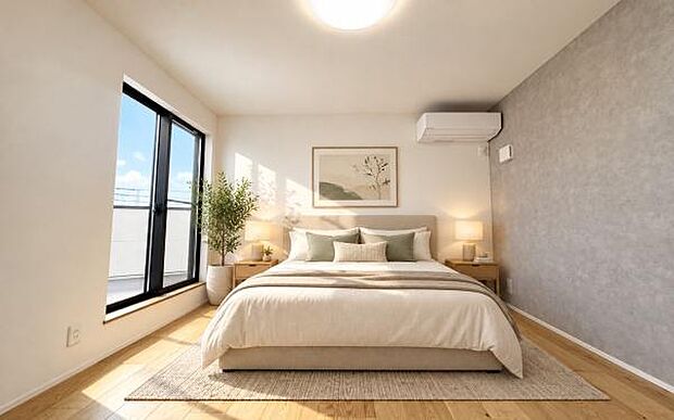 《寝室》　■個の時間をたっぷり楽しめる快適空間です。本画像は家具家電や小物の配置をCGで作成しており、実際に現地に家具家電や小物は置かれておりません。また、価格に含まれておりません。