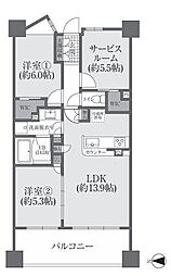 アビダスたまプラーザ 2SLDKの間取図画像