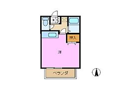 ハイツフタバ ワンルームの間取図画像