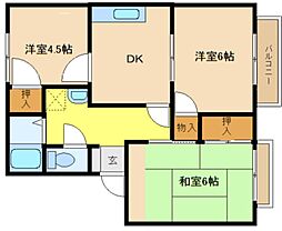 アーバンエステートA 3DKの間取図画像