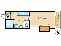 ビレッジ・ハーティー 1Kの間取図画像