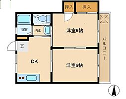 小平ビル 2DKの間取図画像