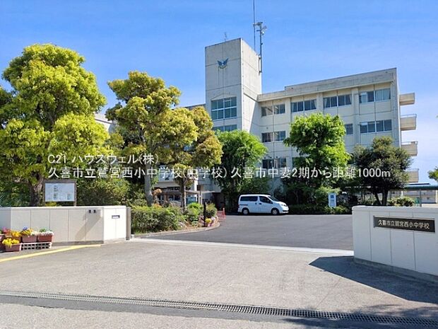 久喜市立鷲宮西小中学校(中学校)まで1000m