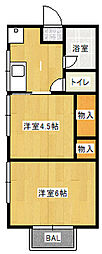 瑞穂コーポ 2Kの間取図画像