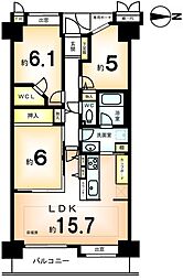 ライオンズマンション四条大宮ガーデンシティ 3LDKの間取図画像