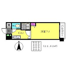 サクラメントハウス 1Kの間取図画像