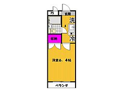 グリーンブリーズ 1Kの間取図画像