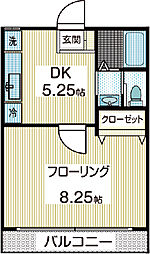 アーバン多摩E 1Kの間取図画像