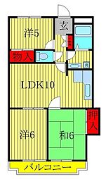 ピュア西都賀 3LDKの間取図画像