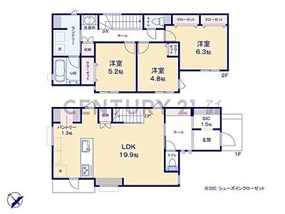 間取り:シューズインクローゼット付で玄関すっきり 間取り:シューズインクローゼット付で玄関すっきり
