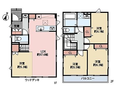 間取り:足元から温まる床暖房完備! 間取り:足元から温まる床暖房完備!
