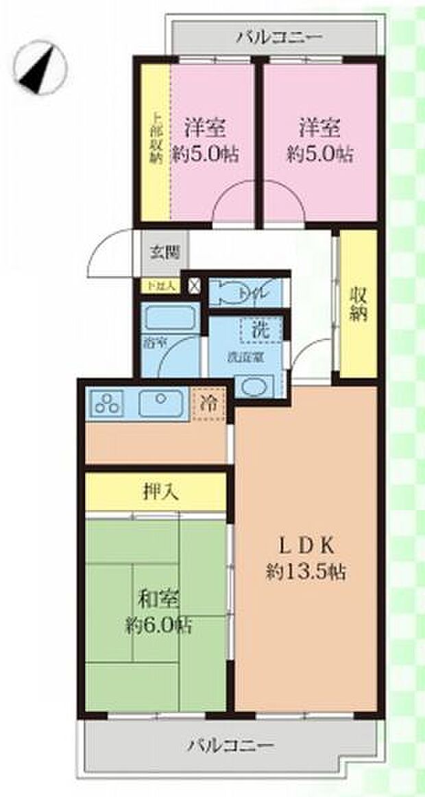 相武台グリーンパーク8街区3号棟(3LDK) 4階の間取り