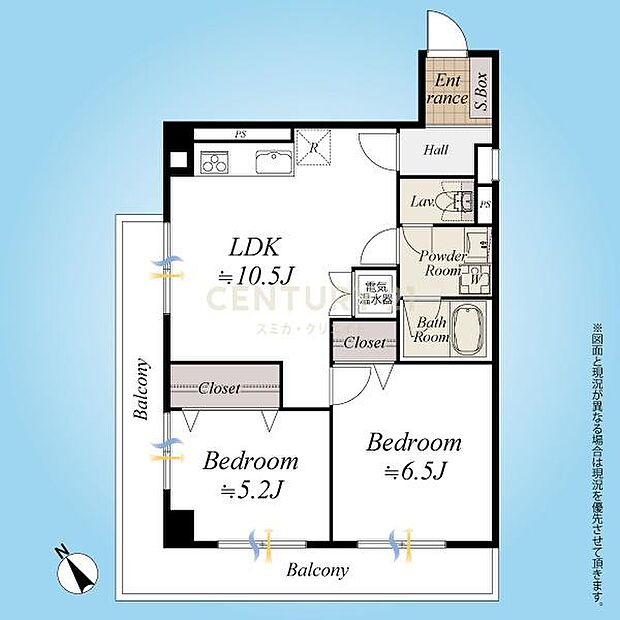 間取り図／4階部分南西×北西角住戸2LDK、新規内装リノベーションにより室内設備一新！ペットと一緒に暮らせます。