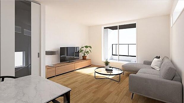 建物完成予想パース（リビングスペース）