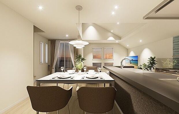 建物完成予想パース（ダイニングキッチン）