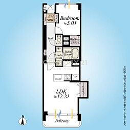 明大前フラワーマンション 1LDKの間取り