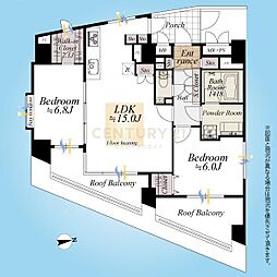 恵比寿ブルーメ 2LDKの間取図画像