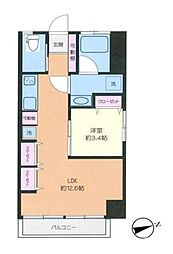 秀和六本木レジデンス 1LDKの間取図画像