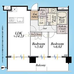 ローレルアイ白金 2LDKの間取図画像