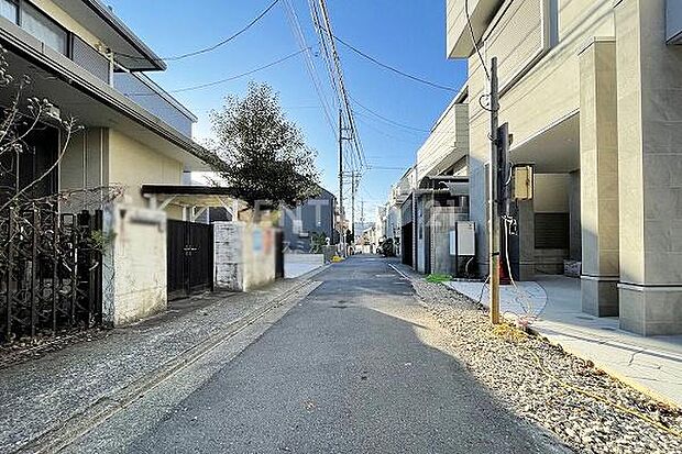 前面道路(→西方向へ撮影)