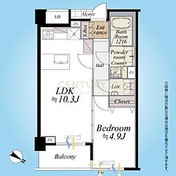 ジェイパーク目黒4 1LDKの間取図画像