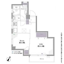 恵比寿ビリジアン 1LDKの間取図画像