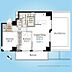 間取り：間取図／6階部分角住戸につき採光・通風良好！約10.5帖の大型ルーフバルコニー付きです。収納スペースが豊富ですっきりと暮らせます。