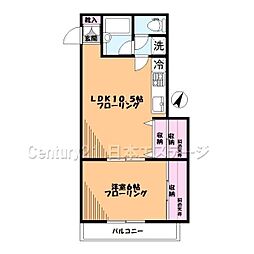 ベルマノワール 1LDKの間取図画像