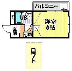 サンライズ中野 1Kの間取図画像