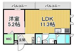 仮称　東向日駅ハイツプロジェクト 3階1LDKの間取り